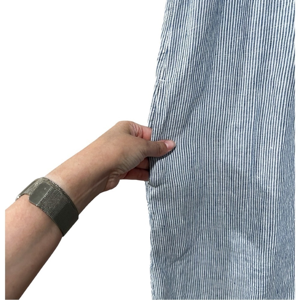 CYNTHIA ROWLEY Striped Linen Blue White Sheath​​​​​​ Mini Dress Sz S - Picture 4 of 5